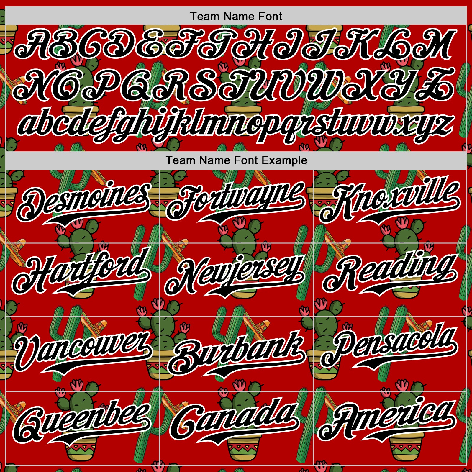 Custom Red Black-White 3D Mexican Cactus Authentic Baseball Jersey