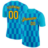 Custom Lakes Blue Gold Thunder Blue-Black 3D Esports Performance T-Shirt
