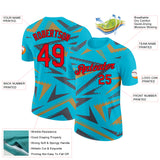 Custom Lakes Blue Fire Red Steel Gray Old Gold-Black 3D Esports Performance T-Shirt