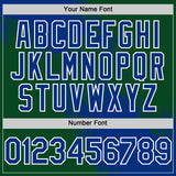 Custom Royal Green-White 3D Pattern Design Abstract Brush Stroke Authentic Baseball Jersey