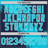 Custom Lakes Blue Navy-White 3D Pattern Design Abstract Brush Stroke Authentic Baseball Jersey