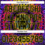Custom Black Light Yellow 3D Pattern Design Rave Psychedelic Fractal Style Authentic Baseball Jersey
