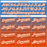 Custom Electric Blue White-Orange 3D Gradient Square Shape Authentic Baseball Jersey