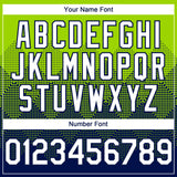 Custom Neon Green White-Navy 3D Gradient Square Shape Authentic Baseball Jersey