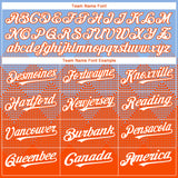 Custom Light Blue White-Orange 3D Gradient Square Shape Authentic Baseball Jersey