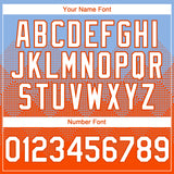 Custom Light Blue White-Orange 3D Gradient Square Shape Authentic Baseball Jersey