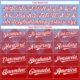 Custom Light Blue White-Red 3D Gradient Square Shape Authentic Baseball Jersey