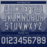 Custom Gray Navy 3D Gradient Square Shape Authentic Baseball Jersey
