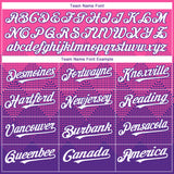 Custom Pink White-Purple 3D Gradient Square Shape Authentic Baseball Jersey