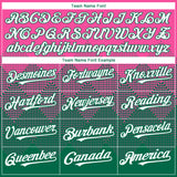 Custom Pink White-Kelly Green 3D Gradient Square Shape Authentic Baseball Jersey