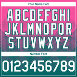 Custom Pink White-Teal 3D Gradient Square Shape Authentic Baseball Jersey
