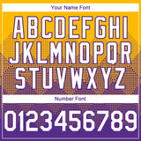 Custom Gold White-Purple 3D Gradient Square Shape Authentic Baseball Jersey