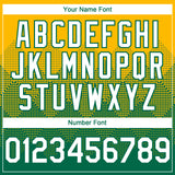 Custom Gold White-Kelly Green 3D Gradient Square Shape Authentic Baseball Jersey