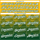 Custom Gold White-Green 3D Gradient Square Shape Authentic Baseball Jersey