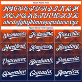 Custom Orange White-Navy 3D Gradient Square Shape Authentic Baseball Jersey