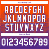 Custom Orange White-Purple 3D Gradient Square Shape Authentic Baseball Jersey