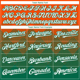 Custom Orange White-Kelly Green 3D Gradient Square Shape Authentic Baseball Jersey
