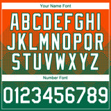 Custom Orange White-Kelly Green 3D Gradient Square Shape Authentic Baseball Jersey