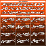 Custom Orange White-Brown 3D Gradient Square Shape Authentic Baseball Jersey