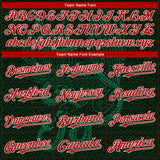 Custom Green Red Kelly Green-White 3D Mexico Authentic Baseball Jersey