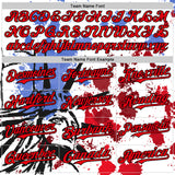 Custom White Fire Red-Black 3D Patriotic American Flag And Splatter Statue of Liberty Authentic Baseball Jersey