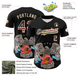Custom Black Vintage USA Flag-Cream 3D Patriotic American Symbol Eagle Authentic Baseball Jersey