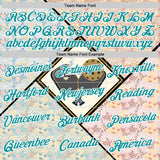 Custom Cream Teal-White 3D Pickleball Paddles Balls Floral Performance T-Shirt