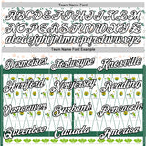 Custom Green White-Black 3D Pickleball Paddles Balls Floral Performance T-Shirt