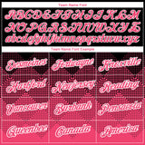 Custom Black Neon Pink-White 3D Pattern Design Gradient Square Shapes Performance T-Shirt