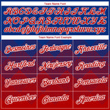 Custom Royal Red-White 3D Pattern Design Gradient Square Shapes Performance T-Shirt