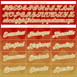 Custom Red Old Gold-White 3D Pattern Design Gradient Square Shapes Performance T-Shirt