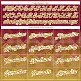 Custom Crimson Old Gold-White 3D Pattern Design Gradient Square Shapes Performance T-Shirt