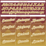 Custom Burgundy Old Gold-White 3D Pattern Design Gradient Square Shapes Performance T-Shirt