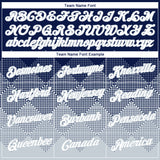 Custom Navy White-Silver 3D Pattern Design Gradient Square Shapes Performance T-Shirt