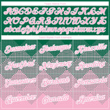 Custom Kelly Green Light Pink-White 3D Pattern Design Gradient Square Shapes Performance T-Shirt