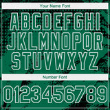 Custom Black Kelly Green-White 3D Pattern Design Splash Grunge Fragment Authentic Baseball Jersey