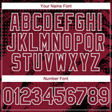 Custom Black Crimson-White 3D Pattern Design Splash Grunge Fragment Authentic Baseball Jersey
