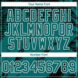 Custom Black Teal-White 3D Pattern Design Splash Grunge Fragment Authentic Baseball Jersey