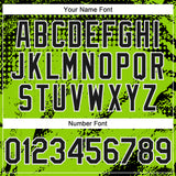 Custom Black Neon Green-White 3D Pattern Design Splash Grunge Fragment Authentic Baseball Jersey