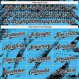 Custom Black Sky Blue-White 3D Pattern Design Splash Grunge Fragment Authentic Baseball Jersey