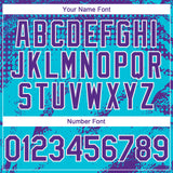 Custom Purple Lakes Blue-White 3D Pattern Design Splash Grunge Fragment Authentic Baseball Jersey