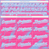 Custom Light Blue Pink-White 3D Pattern Design Splash Grunge Fragment Authentic Baseball Jersey