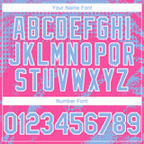 Custom Light Blue Pink-White 3D Pattern Design Splash Grunge Fragment Authentic Baseball Jersey