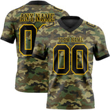 Custom Camo Black-Yellow 3D Pattern Salute To Service Authentic Football Jersey