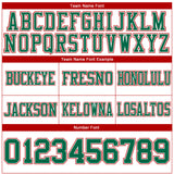 Custom White Kelly Green-Red 3D Pattern Mexico Authentic Football Jersey