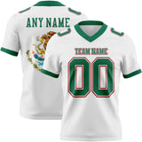Custom White Kelly Green-Red 3D Pattern Mexico Authentic Football Jersey