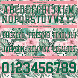 Custom Medium Pink Kelly Green 3D Pattern Hawaii Palm Leaves And Flowers Authentic Football Jersey