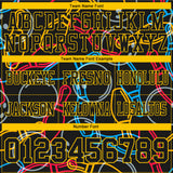 Custom Black Yellow 3D Pattern Bowling Authentic Football Jersey