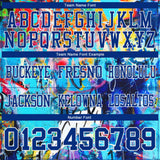 Custom Graffiti Pattern Royal-White 3D Pattern Authentic Football Jersey