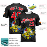 Custom Black Fire Red-White 3D Pattern Design Arrow Archery Bow Target Performance T-Shirt